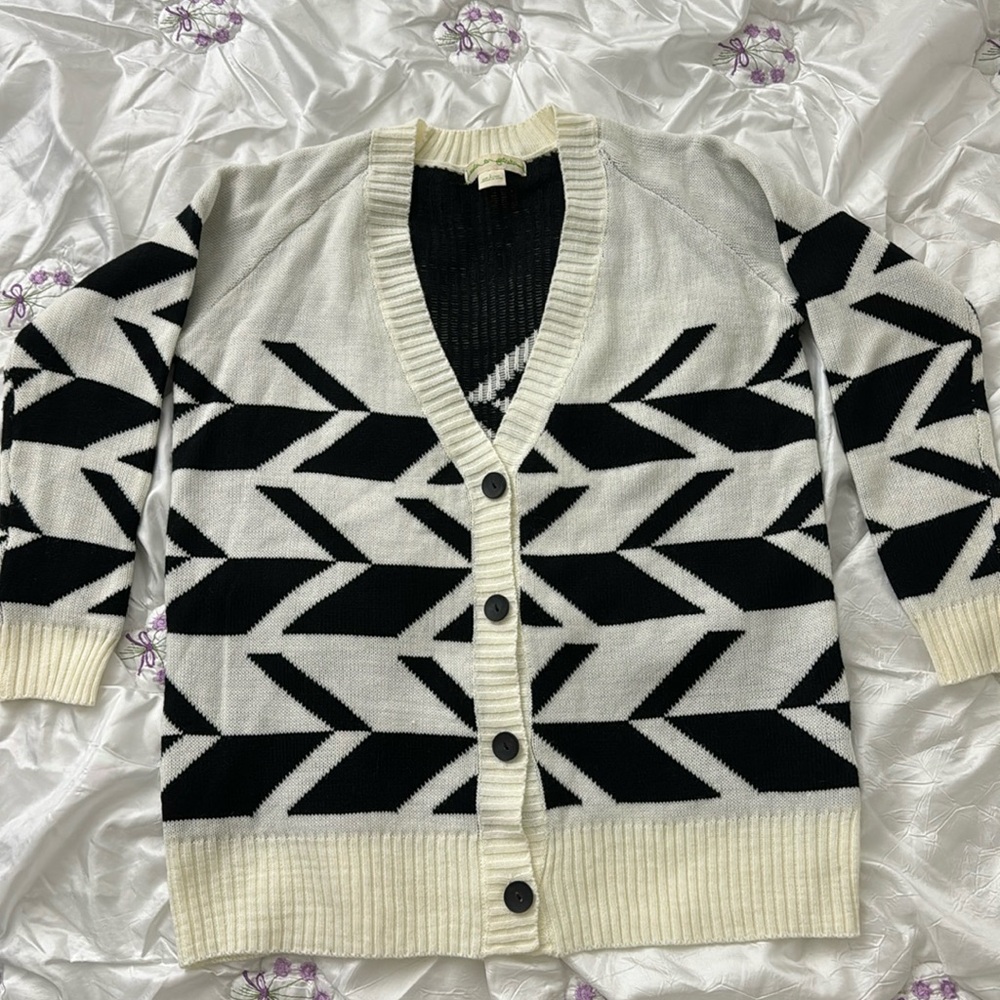 Black and white cardigan